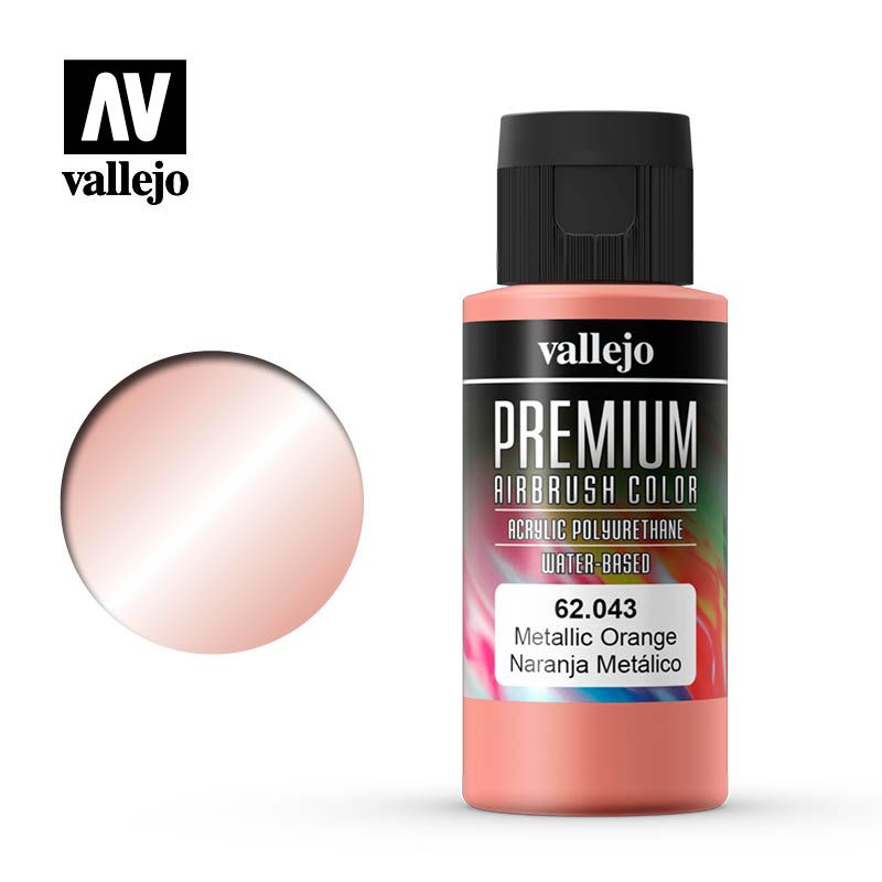 Vallejo Premium Airbrush Colour - Metallic Orange - 60ml