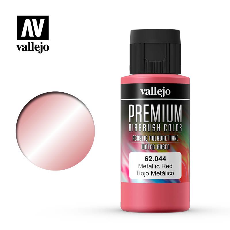 Vallejo Premium Airbrush Colour - Metallic Red - 60ml - Click Image to Close