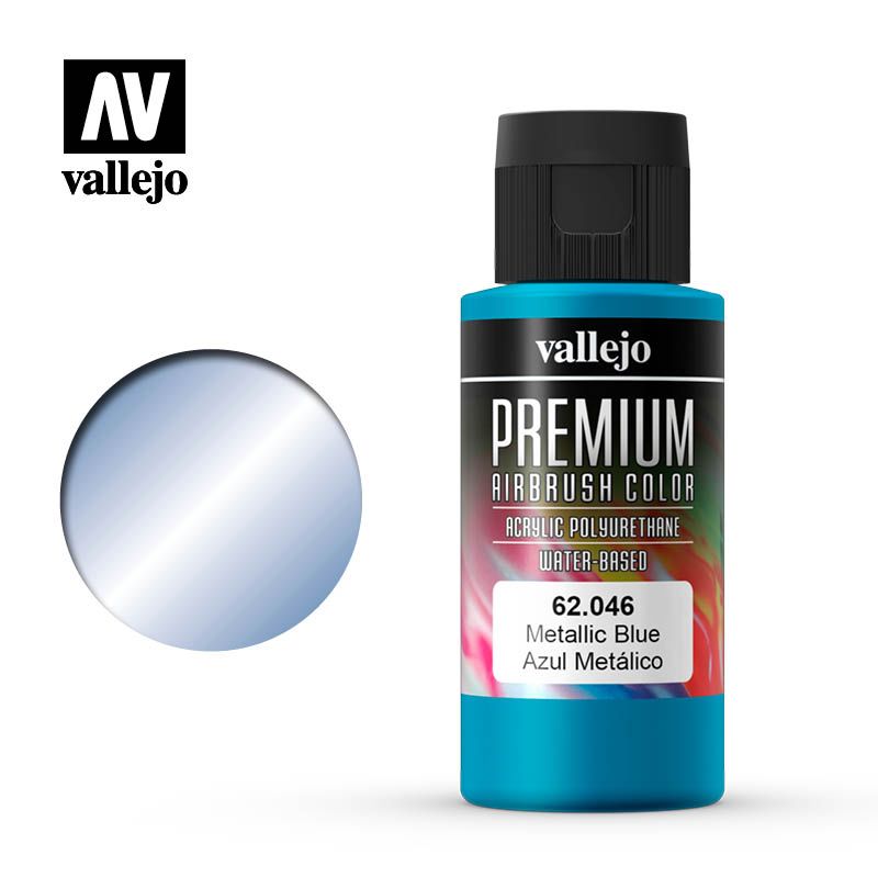 Vallejo Premium Airbrush Colour - Metallic Blue - 60ml - Click Image to Close