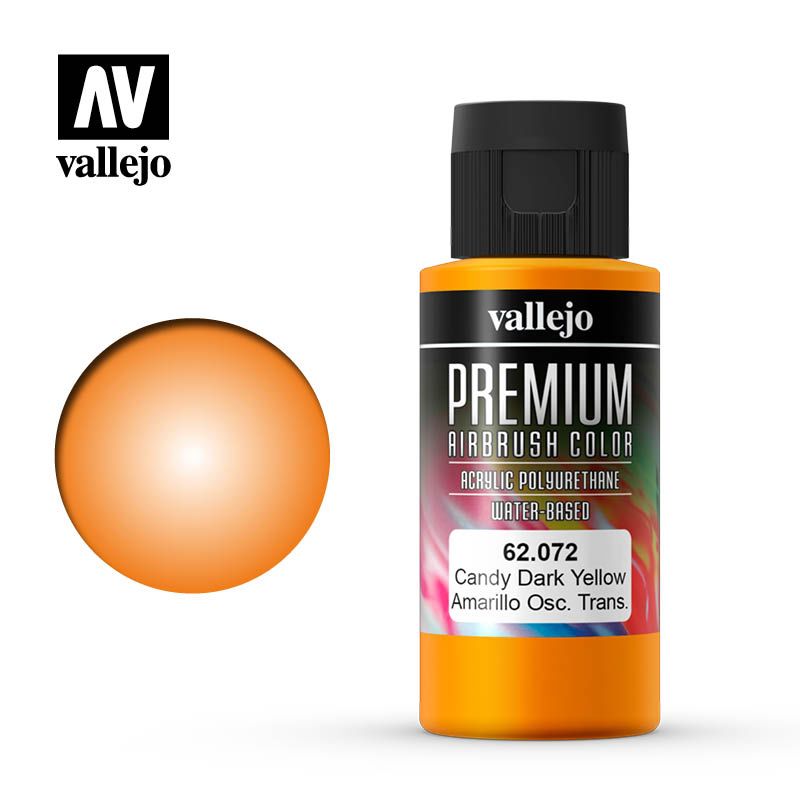 Vallejo Premium Airbrush - Candy Dark Yellow - 60ml - Click Image to Close