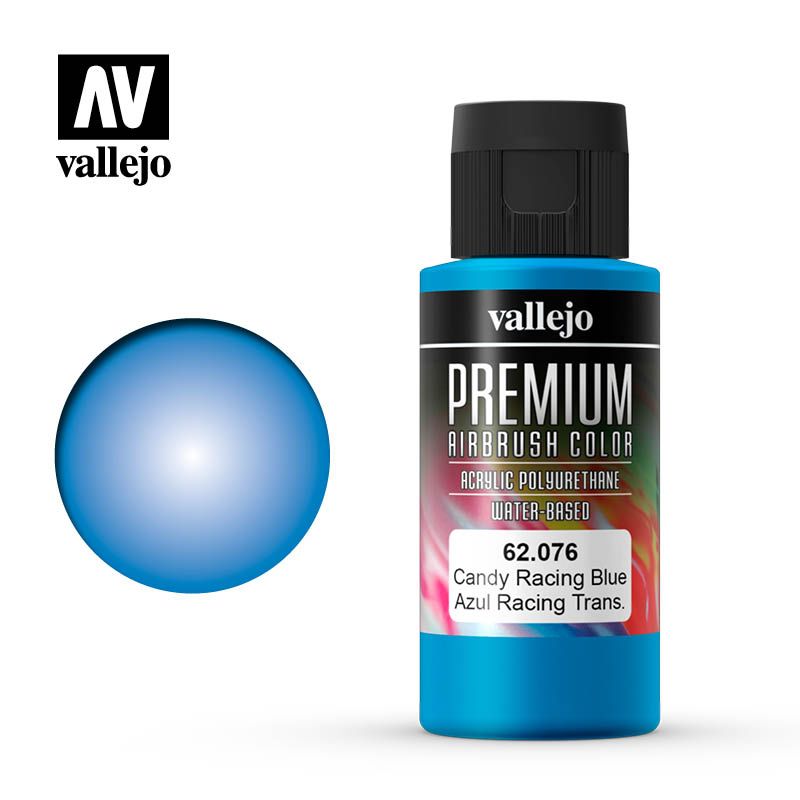 Vallejo Premium Airbrush - Candy Racing Blue - 60ml - Click Image to Close