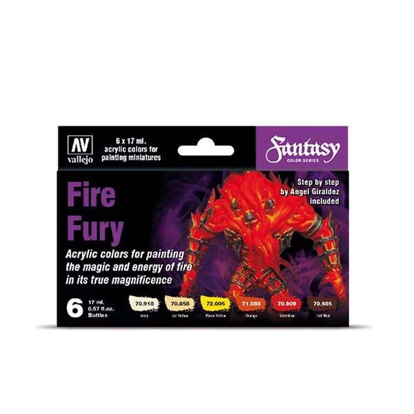 Vallejo Fire Fury Six Colour Paint Set - Click Image to Close