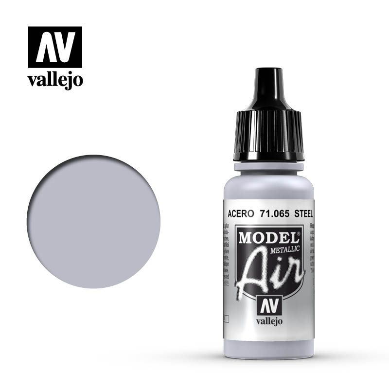 Vallejo Model Air - Steel Metallic 17 ML - Click Image to Close