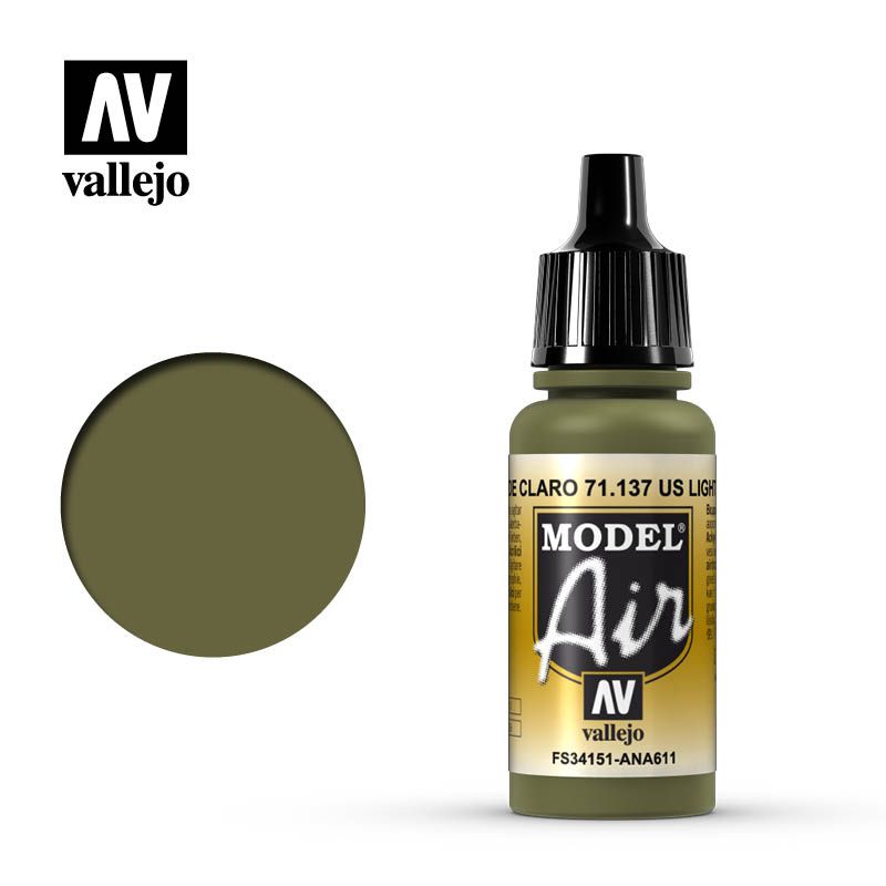 Vallejo Model Air - US Light Green - 17 ml - Click Image to Close