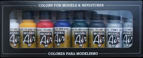 Vallejo Model Air Basic Set (8 Colours) - Click Image to Close