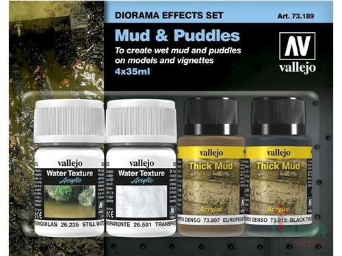 Vallejo Diorama Effects Set - Mud & Puddles (4 pcs) - 35ml