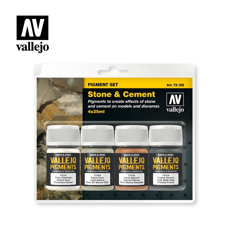 Vallejo Pigment Set - Stone & Cement (4 pcs) - 35ml