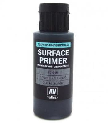 Vallejo Acrylic-Polyurethane Primer - Gloss Black - 60ml