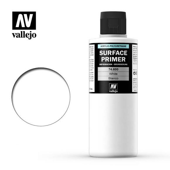Vallejo Acrylic Polyurethane Primer - White - 200ml