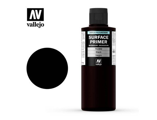 Vallejo Acrylic Polyurethane Primer - Black - 200ml