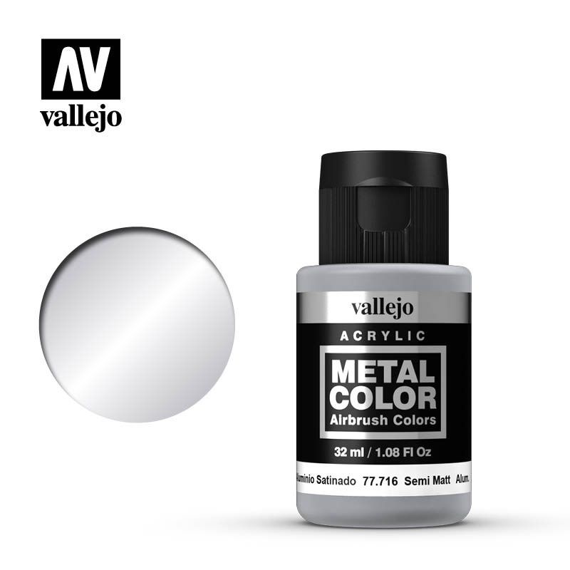 Vallejo Metal Color - Semi Matte Aluminum - 32ml - Click Image to Close