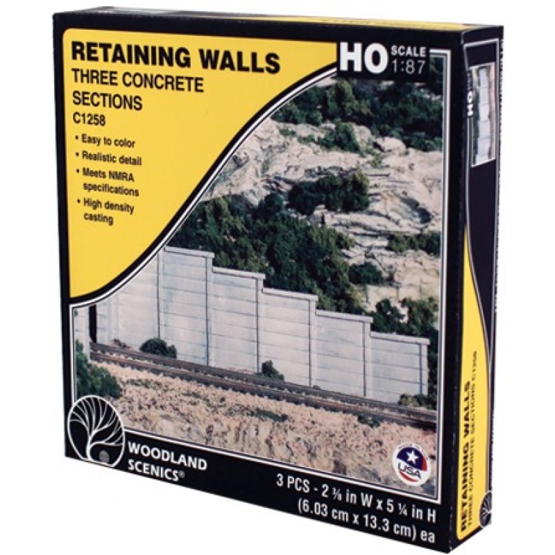 Woodland Scenics - HO Retaining Wall, Concrete (3)